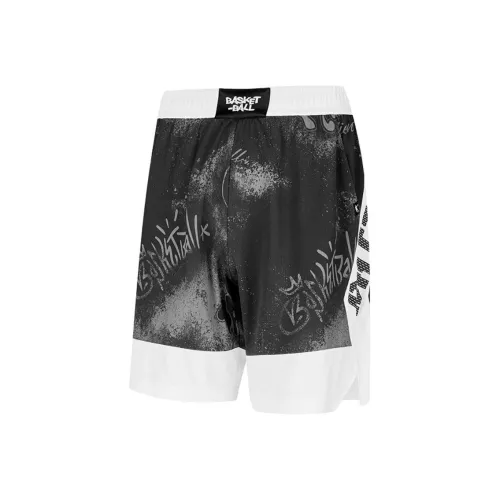 QIAODAN Баскетбольные шорты Мужские Черный песок Серый с принтом Джордан Белый