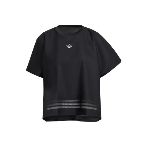 Adidas Originals Т-рубашка с рукавом-трубой женская черная