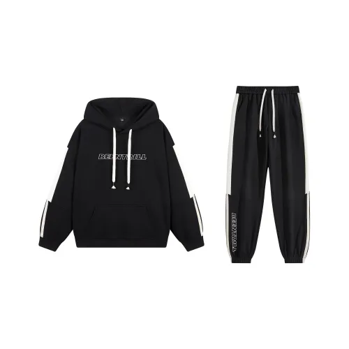 BEENTRILL Повседневный Свободный крой Комплект Унисекс Черный