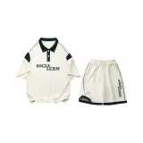 Комплект одежды (Экрю рубашка с коротким рукавом + экрю шорты)