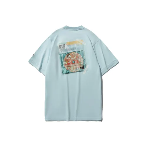 LiNing x Disney Рукав с спущенным плечом T-рубашка Женская Светло-синяя