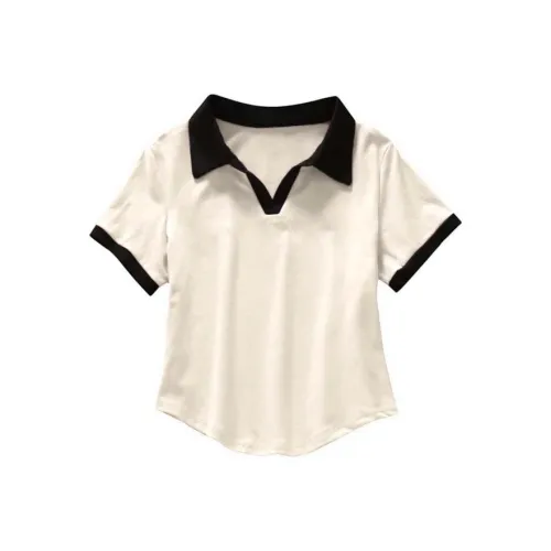 Ya Sheep People T-Shirt Женская Бежевая Абрикосовая и Черная Ремешок