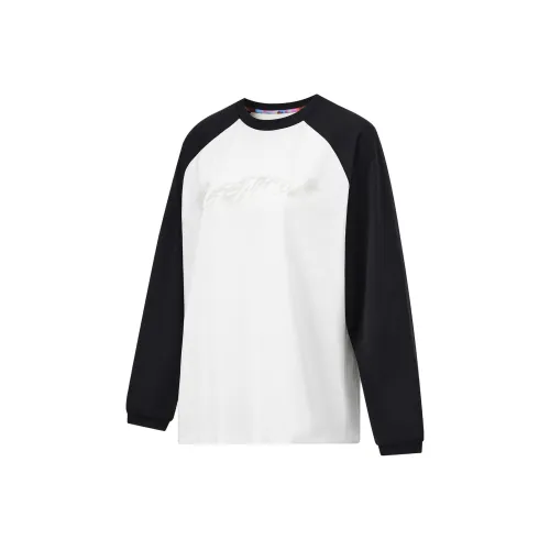 Подкладка Fitness Series реглан длинный рукав футболка женская сливочно-черная