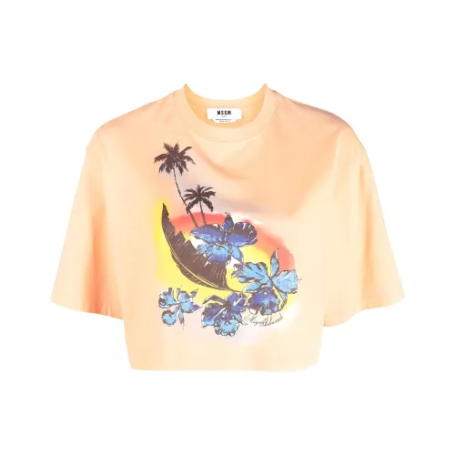 MSGM Светло-оранжевый Женские Короткие Топы