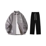 Серый топ + черные штаны