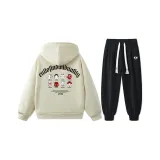 Хаки свитшот + черные штаны