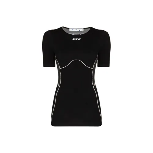 Off Белый SS21 Черный Женские Т-рубашки