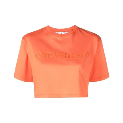 Off Белый и оранжевый Женские короткие топы