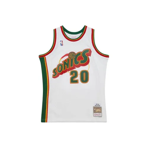 Mitchell Ness Белая мужская баскетбольная футболка