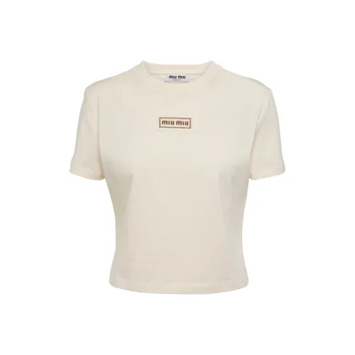 MIU MIU Бежевые Женские T-рубашки