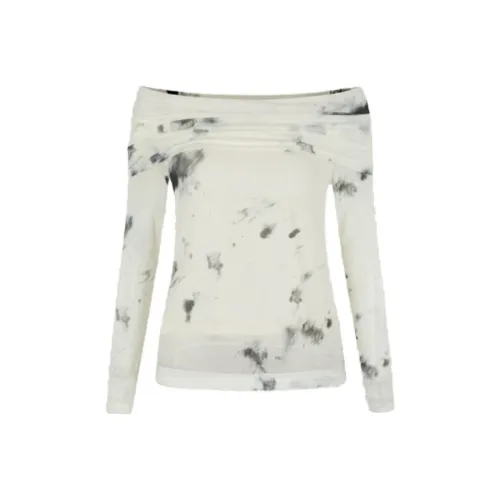 Mo Han Yi Mei Черный Белый Смешанный Женский T-Рубашка