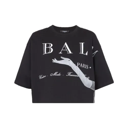 BALMAIN Черные Женские Т-рубашки