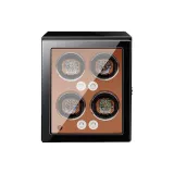 4 отделения для часов - черная внешняя сторона, коричневая внутренняя одежда