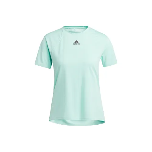 Adidas Рукав реглан T-рубашка Женская Прозрачный Мятно-зеленый