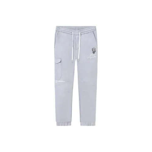 KARL LAGERFELD Повседневные брюки Мужские Светло-серые
