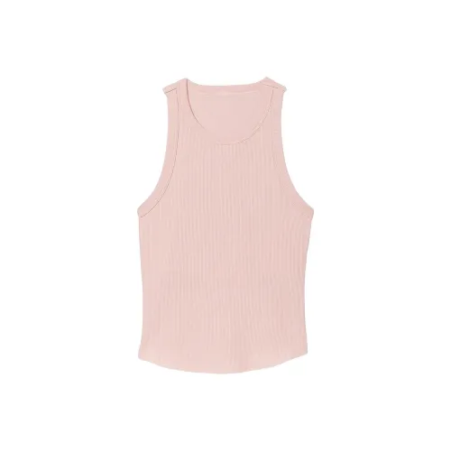Victoria's Secret Розовый Высокий Воротник Ткань в Рубчик Танк Wanna Be Розовый Майка Женская Розовая