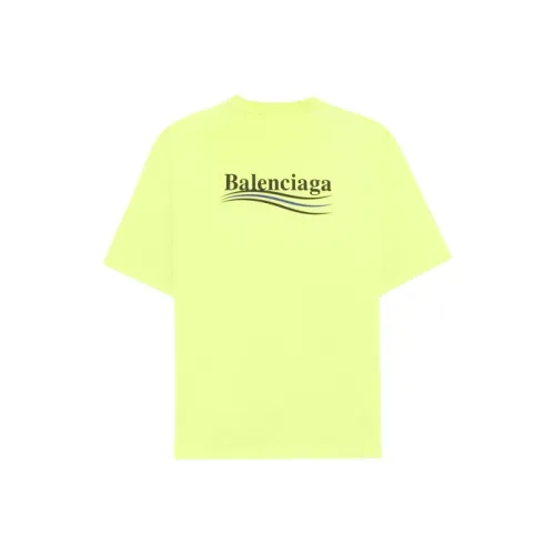 Balenciaga Т-рубашка с оборванным рукавом женская неоново-желтая