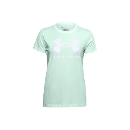 Under Armour Прямой крой T-рубашка Женская Зеленая