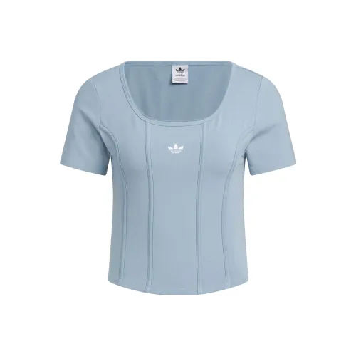 Adidas Originals Spice Girls Series Комплект с короткими рукавами T-рубашка Женская Текстура Синий