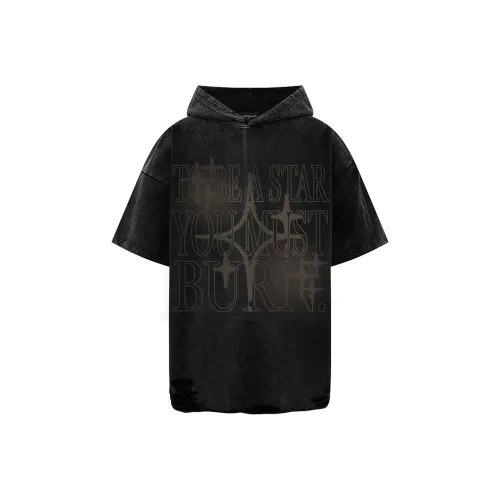 BEAR UNION Рукав с оборванным плечом T-рубашка Унисекс Черный