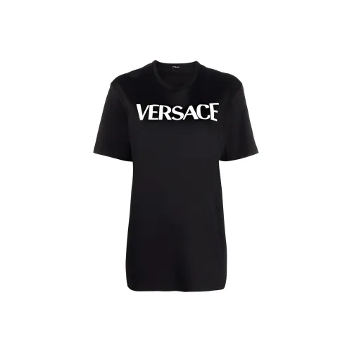 FANSIZHE VERSACE Рукав с оборванным плечом T-рубашка Женская Черная