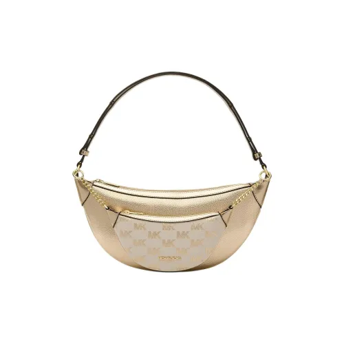 MICHAEL KORS Сумка через плечо из кожи среднего размера женская светло-золотого цвета