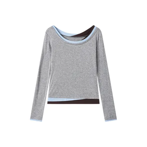 MOPROBABLY T-рубашка Женская Серого цвета