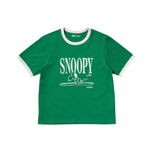 UNIQLO PEANUTS Collaboration SS25 T-Shirt Женская Зеленая