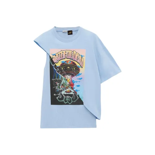 LOEWE x Grateful Dead Paula's Ibiza Рукав с спущенным плечом T-рубашка Женская Синяя