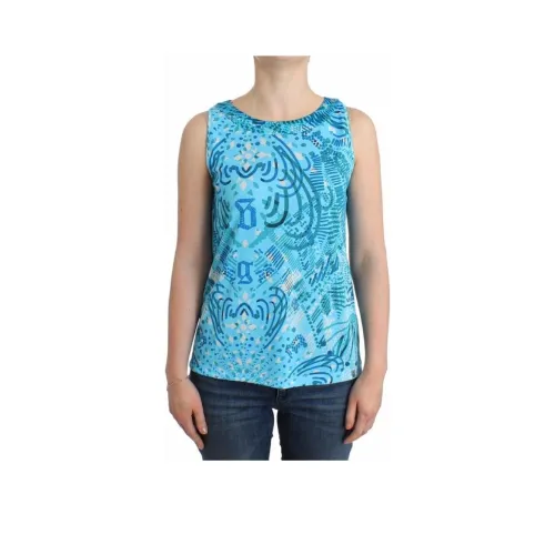 JOHN GALLIANO Майка Женская Синяя