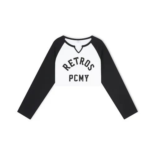 PCMY Длинный рукав Т-рубашка Женская