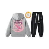 Флисовая подкладка, термический серый свитшот комплект