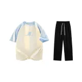 Светло-синий и абрикос (Цветовой блок, стиль позиционирования)