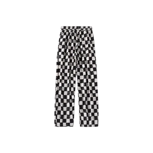 HELIPORT Повседневные брюки Унисекс Черный Белый Клетка