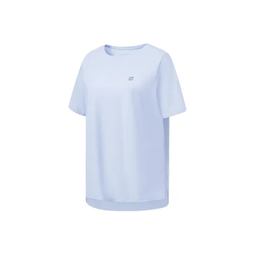 Подкладка Стандартная T-Рубашка Женская Небесный Перо Синий