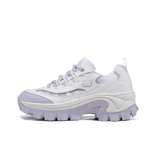 Skechers Уличные массивные кроссовки с низким верхом, белые и фиолетовые, женские