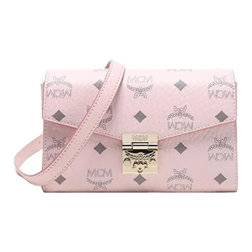MCM Покрытый холст Camera Сумка Сумка через плечо Женская Розовая