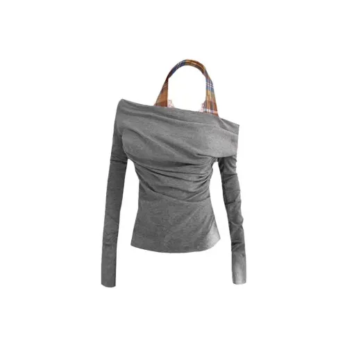 BDGU Серый Не Включено Внутренний Женский T-Рубашки