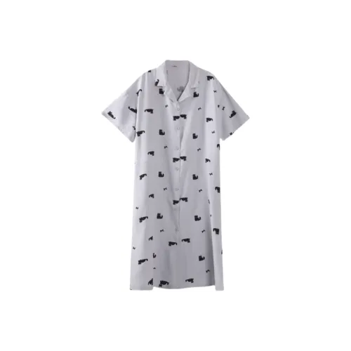 Chun Xi Ночная сорочка Женская Мультяшная Серого цвета