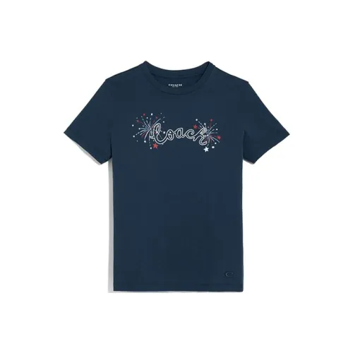 COACH Стандартная футболка женская синяя