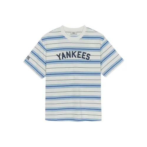 Mlb Base Logo New York Yankees Overfit Стандартная T-Рубашка Женская Кремовая