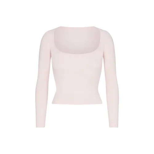 Skims Barely Розовый/Светло-розовый Женские Т-рубашки