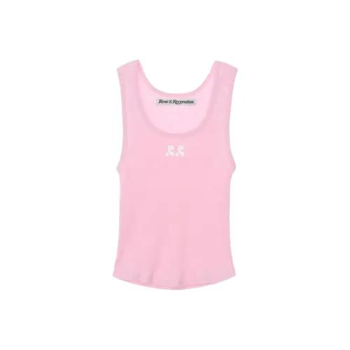 Rest Recreation SS24 Логотип Короткий Топ Майка Женская Розовый Розовый
