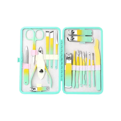 KEWANHONG Градиентный Желтый Зеленый Набор Кусачек для Ногтей Восемнадцать Штук Комплект