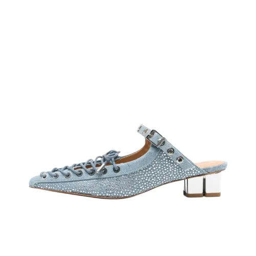 GANNI Резиновая подошва Домашние тапочки Женские Синий