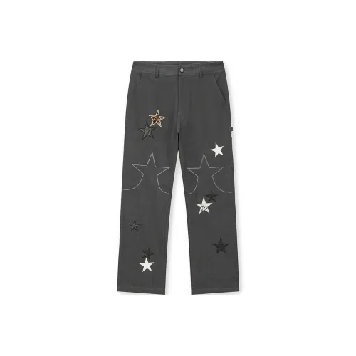 BONELESS Casual Pants Unisex Washed Ink Black