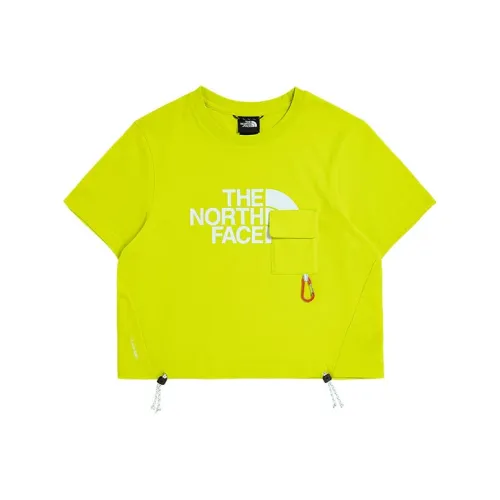 The North Face Рукав с оборванным плечом T-рубашка Женская Желтая Зеленая