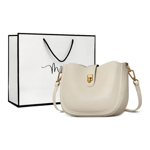 MILLIE'S Коровья кожа Подмышечный Сумка через плечо Стандартная Женская Экрю