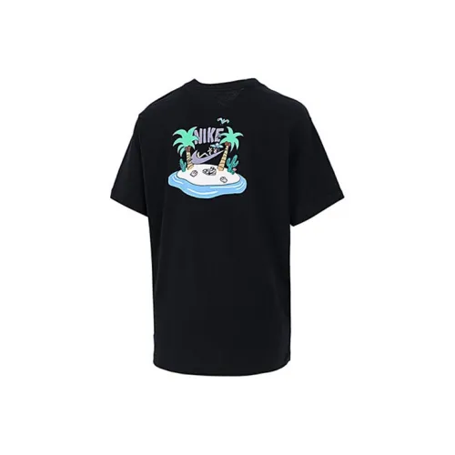 Nike Рукав с оборванным плечом T-рубашка Женская Черная