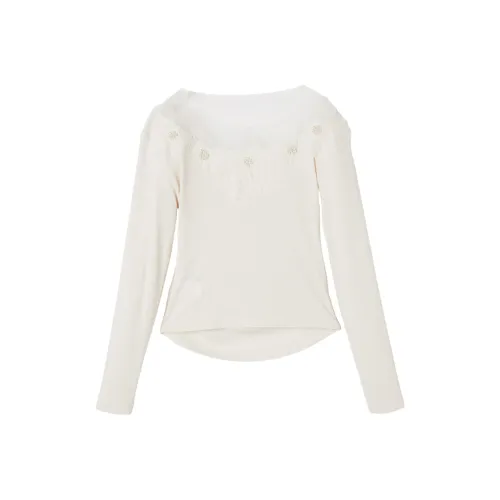 XIANGYING T Рубашка Женская Бежевая